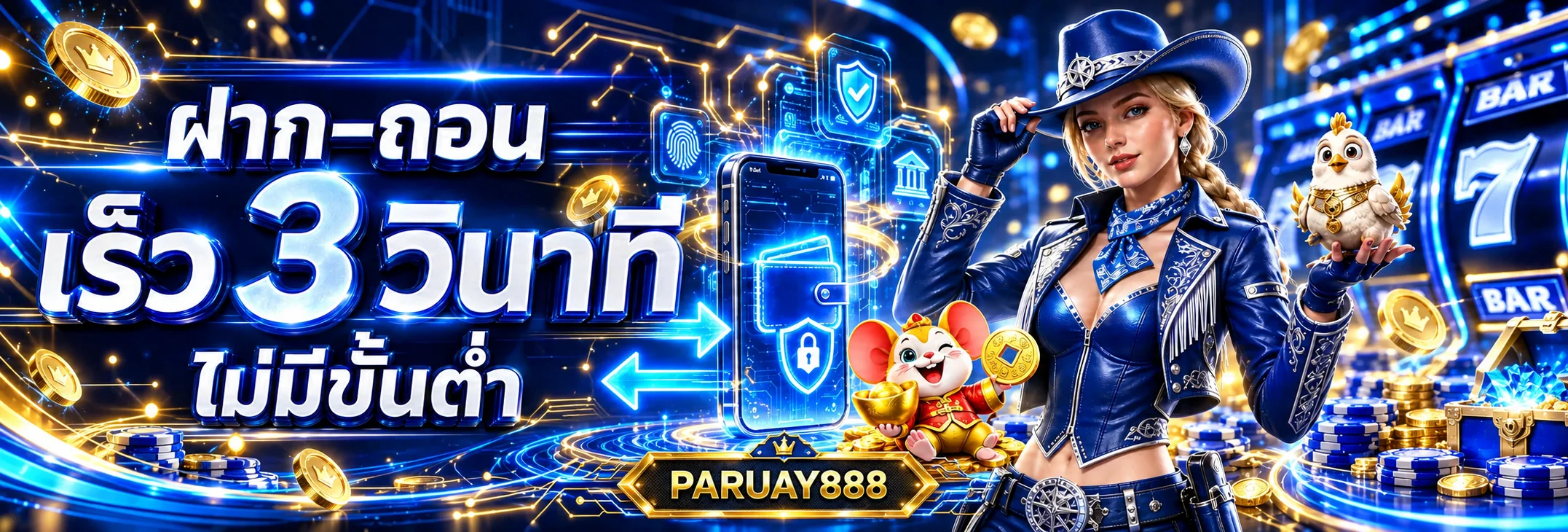 ภาพฝากถอนและกระเป๋าเงินสำหรับผู้ใช้ PARUAY888